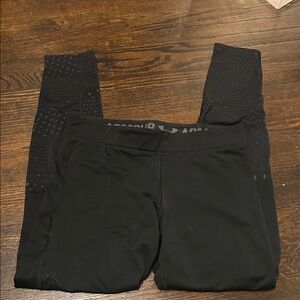 Under Armour Black Kids' Performance Leggings with Mesh Panels